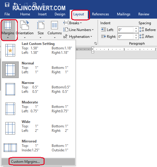 Cara Mengatur Margin 4433 di Word